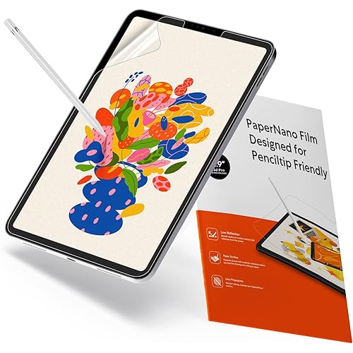 KCT 2 Pack Paperfeel Screen Protector Compatible with iPad Pro 12.9 (2022 & 2021 & 2020 & 2018 Models), Matte PET Film for Drawing, No Glare with Easy Installation Kit