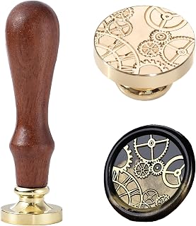 Wax Seal Stamp Gear, Mechanical Sealing Wax Stamp, Interlocking Mechanical Clockwork Design for Envelopes, Journals Industrial Crafts