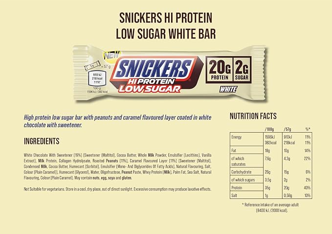 Snickers Barras Baja Azúcar Proteína 12x57g miniatura 2