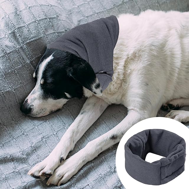 Foto 4 de 6 de TYFGRT Capuchas Calmantes y Orejeras para Perros - Paquete de 2 Suaves, Elásticas y Transpirables