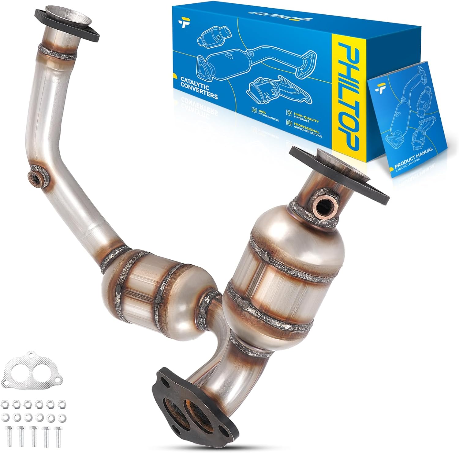 PHILTOP Catalytic Converter High Flow Replacement for 2001-2005 Explorer Sport Trac 4.0L Stainless Steel Catalyst Converter EPA Compliant 50202