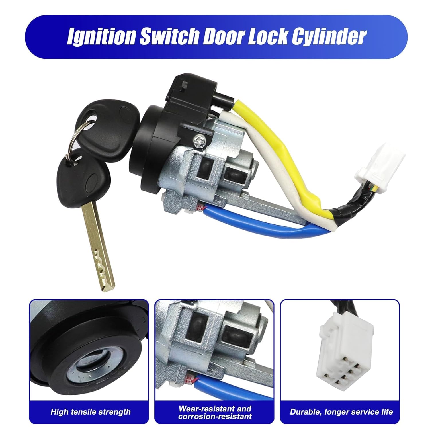 Priprilod Ignition Lock Switch with 2 Keys Cylinder with Keys Compatible with Kia Optima 2016 2017 2018 2019 2020 Ignition Lock Assembly 81991-35240