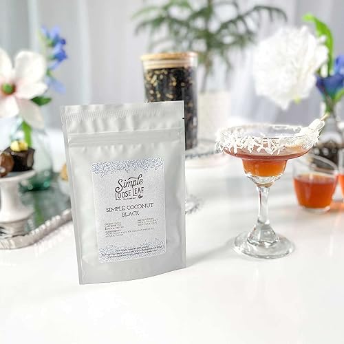 Miniatura 5 de Simple Loose Leaf  Simple Coconut Black  Té negro de hoja suelta de primera calidad  Alta cafeína  Dulce y rico  Empaquetado a mano de Estados