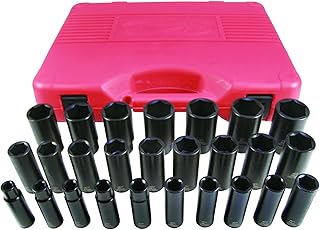 K Tool International 38202 Deep Metric Impact Socket Set with 1/2
