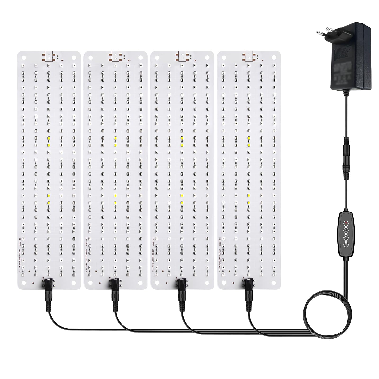600 Pflanzenlampe LEDs, Grow Lampe, Vollspektrum Pflanzenlicht für Zimmerpflanzen, 4 Pflanzenlichtpanel mit 3/6/12-Stunden-Smart-Timer, 6 dimmbare Stufen, für Setzlinge, Gemüse, Blüte, Sukkulenten