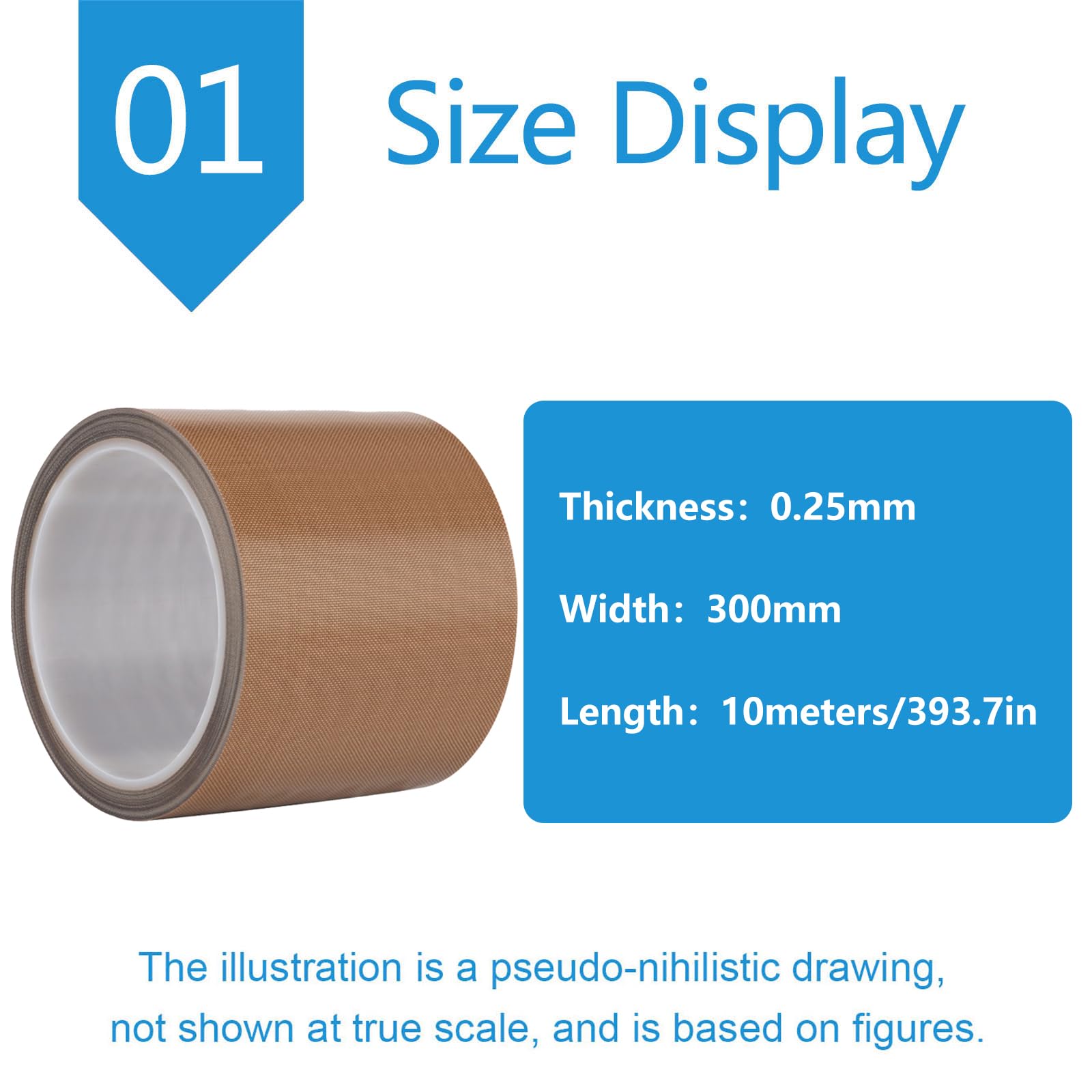 Teflonband Selbstklebend Teflon Klebeband PTFE Band Teflon Dichtungsband Geeignet Für Bauteiloberflächen, Breite 30 cm,Thickness:0.25mm