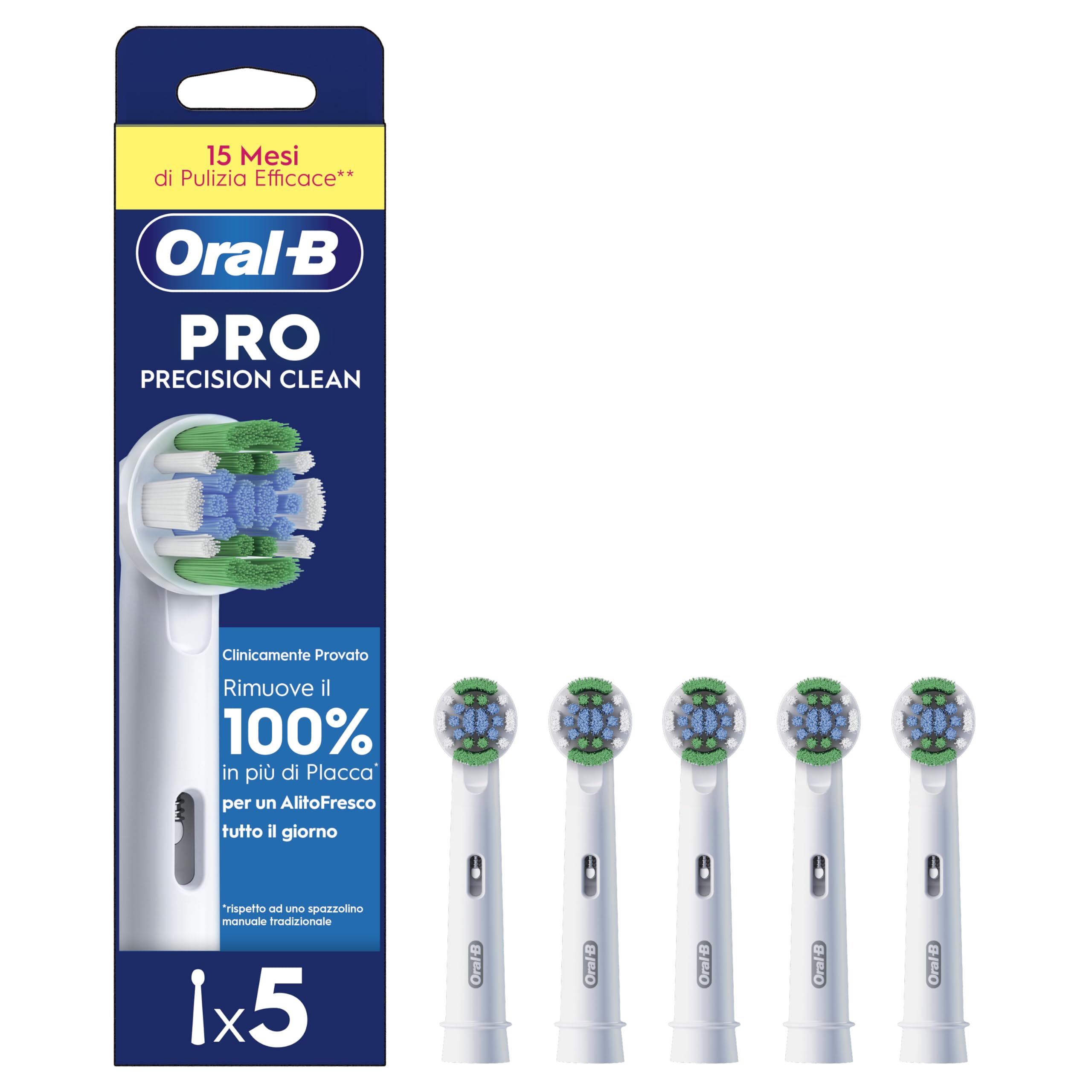 Oral-​B Testine Di Ricambio Pro Precision Clean. Confezione da 5 Testine