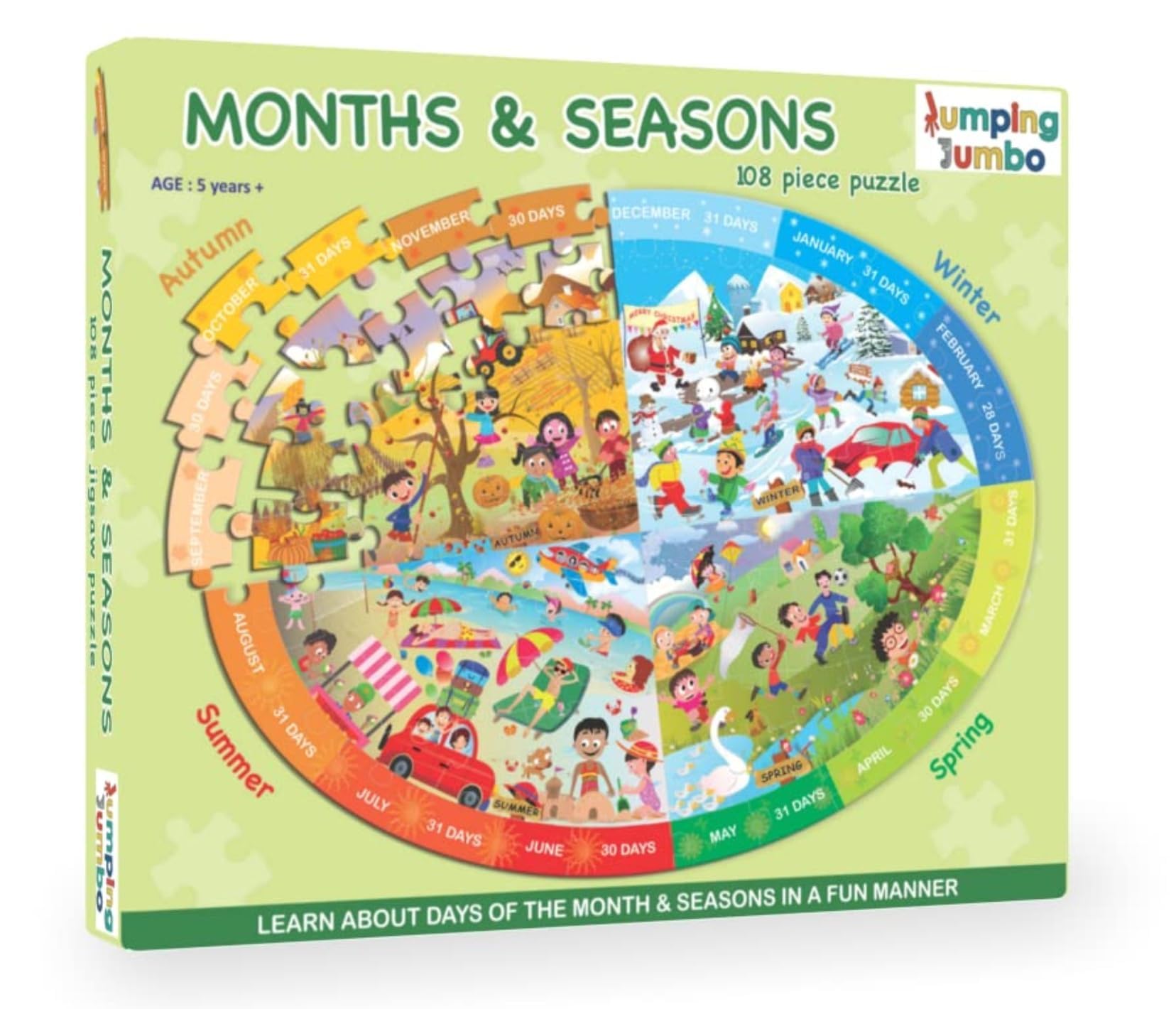 MONTHS & SEASONS- Learning Toys for Kids, Educational Games for 5-8 Years Old, Gift for 5+ Years, Board Game for Boys and Girls