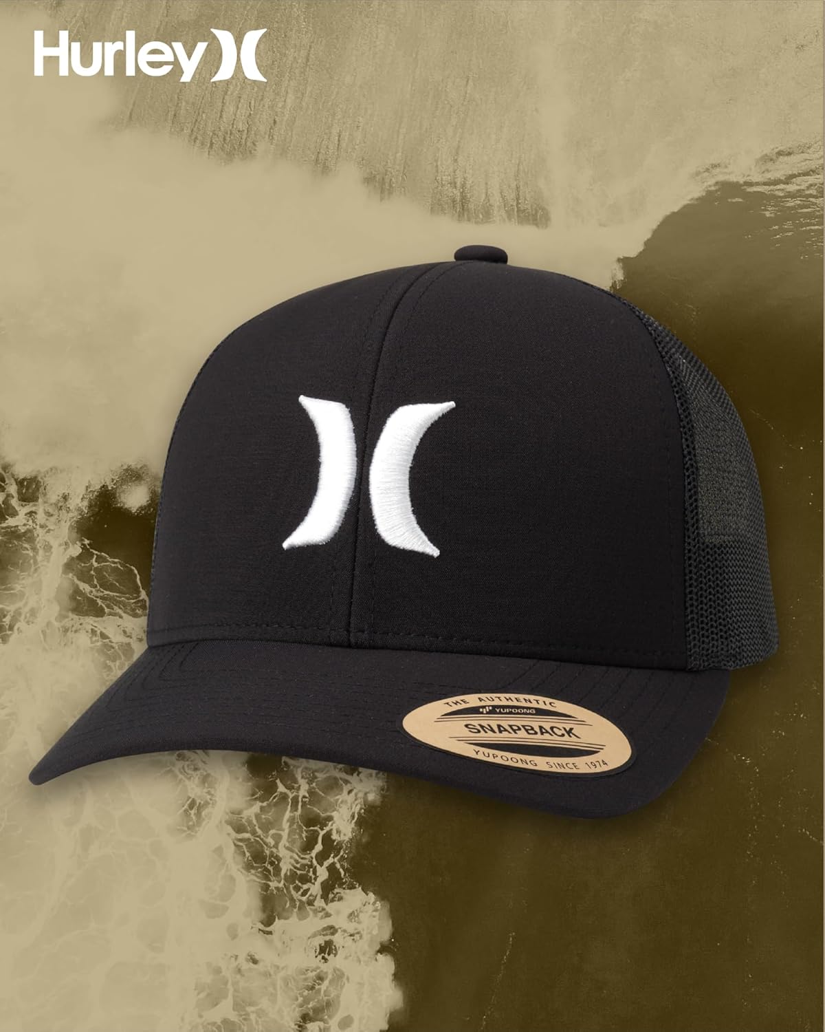 Hurley Men's Caps - Del Mar Mesh Panel Baseball Cap Trucker Hat - Snap Back Hats for Men - Image 7