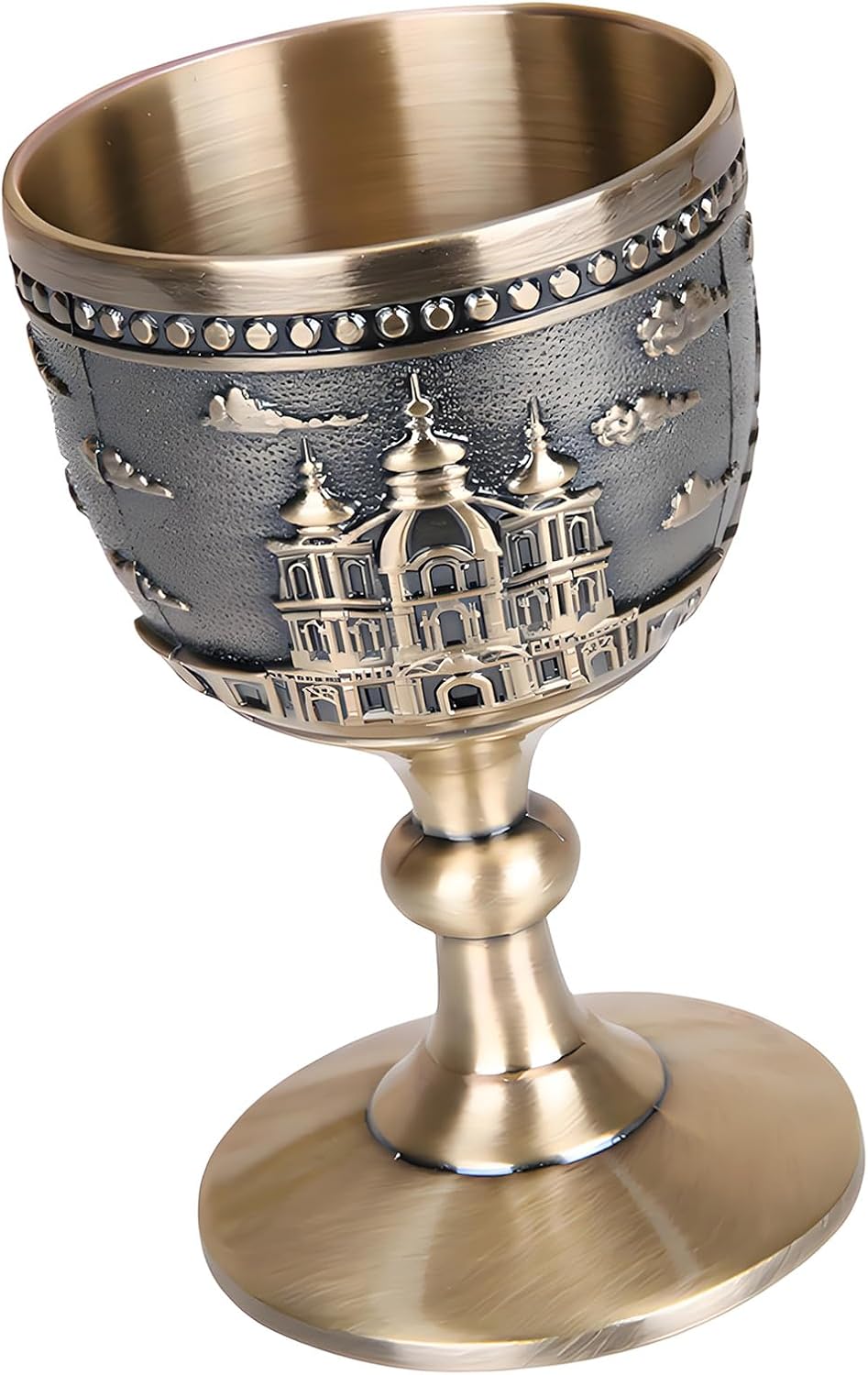 Handcrafted Zincs Alloy Elegant Highballs Glass Russian Inspires Barwares White Wine Goblet for Whiskeys and Cocktails Metal Mixture Drink Glass