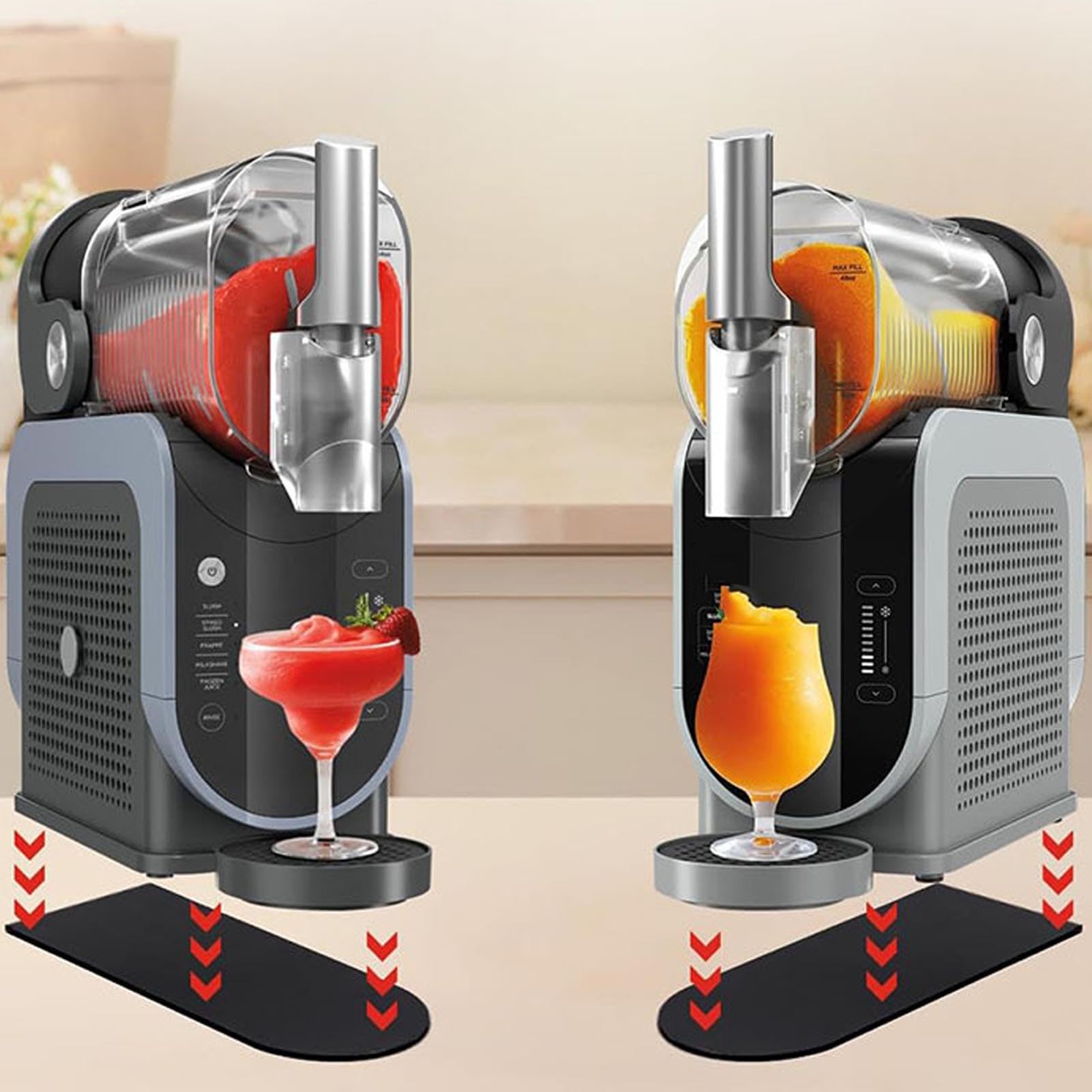 Aqur2020 Slushie Machine Sliding Pad, Slushie Machine Rubber Anti Slip Countertop Protector Mat For Fs301