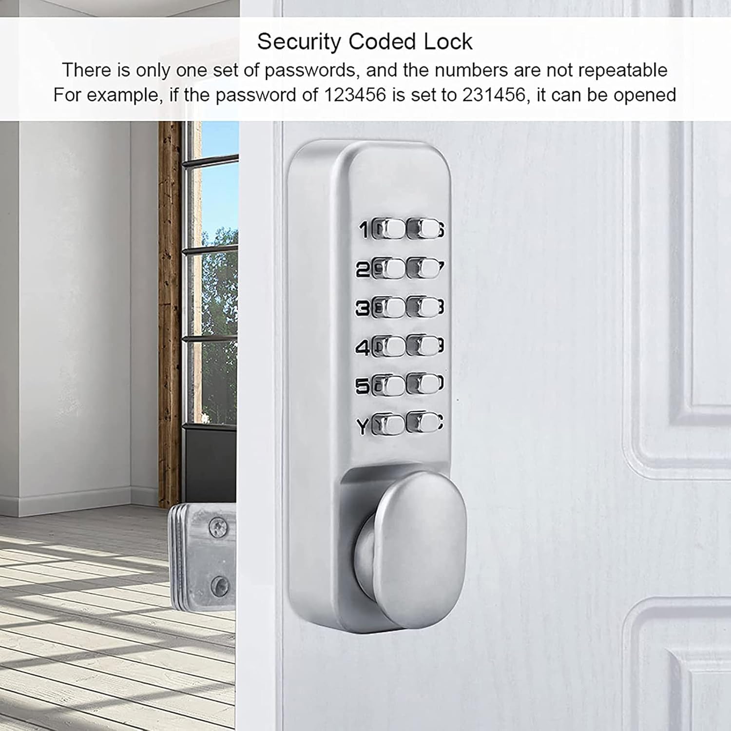 Code Padlock, Lock Zinc Alloy Mechanical Code Lock Combination Lock Digit Code Combination Keypad Locks Security Coded Lock for Home Office Locker Lock Padlocks