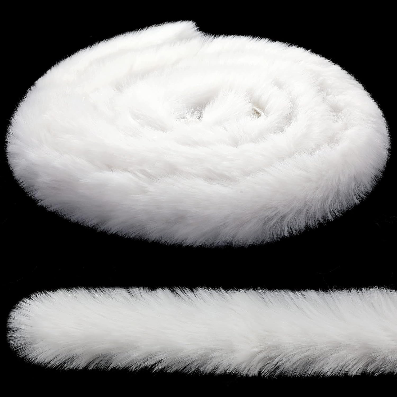 White Faux Fur Trim Ribbon Christmas Trimming Furry Ribbon