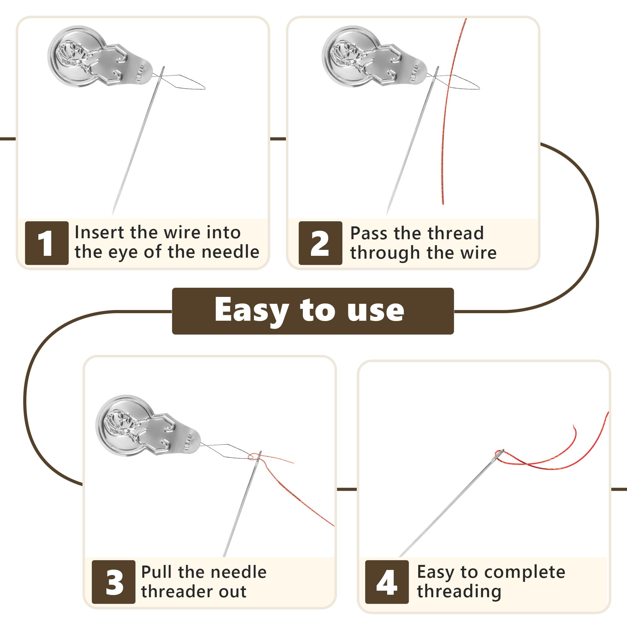 Qucyy Enfile-Aiguille Pour Machine à Coudre Bouche De Poisson, 2024
