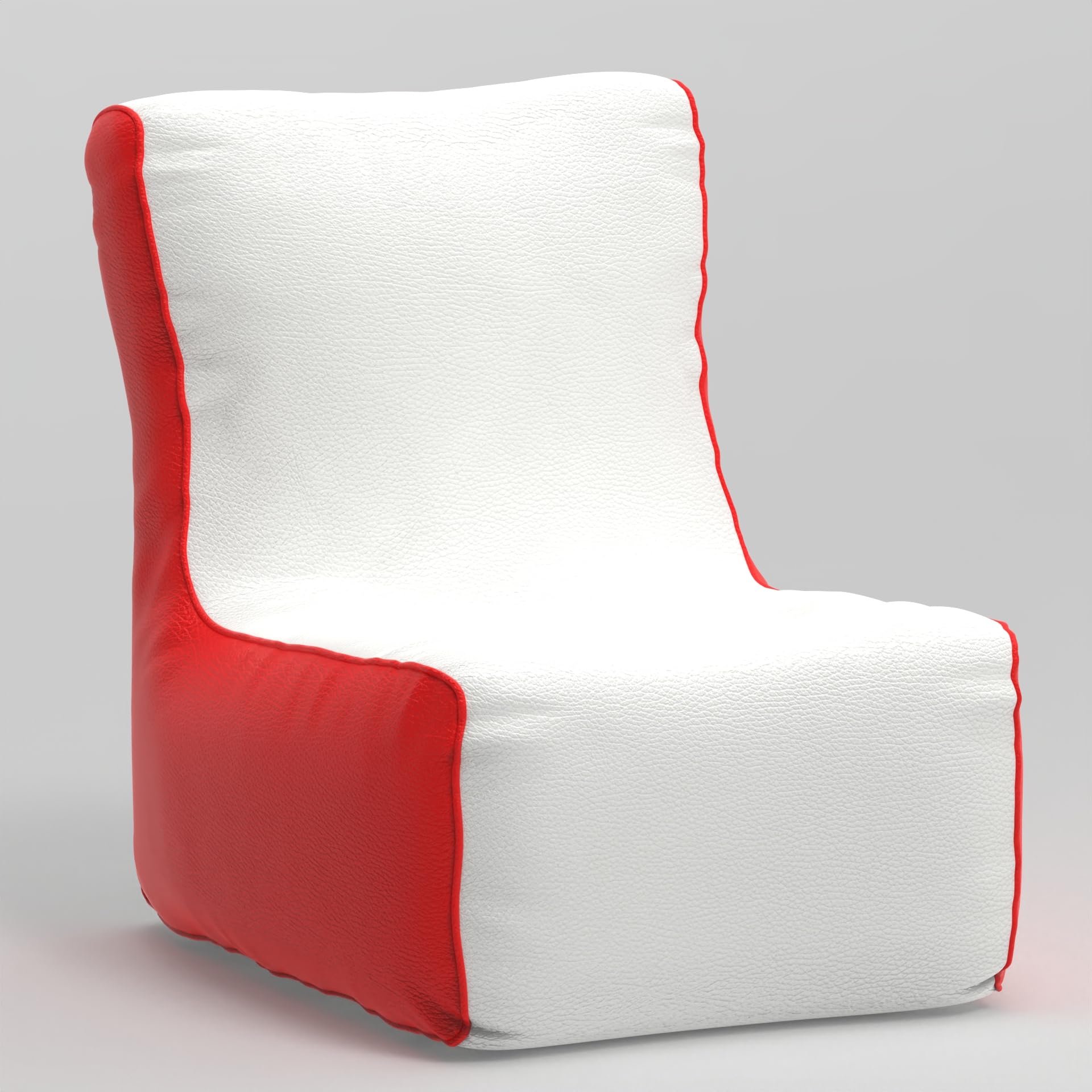 Bean Bag Chair Cover | Size: 4XL | Color: White Red | Without Beans | Premium Leatherette Cover (CMF 1494)-image-49