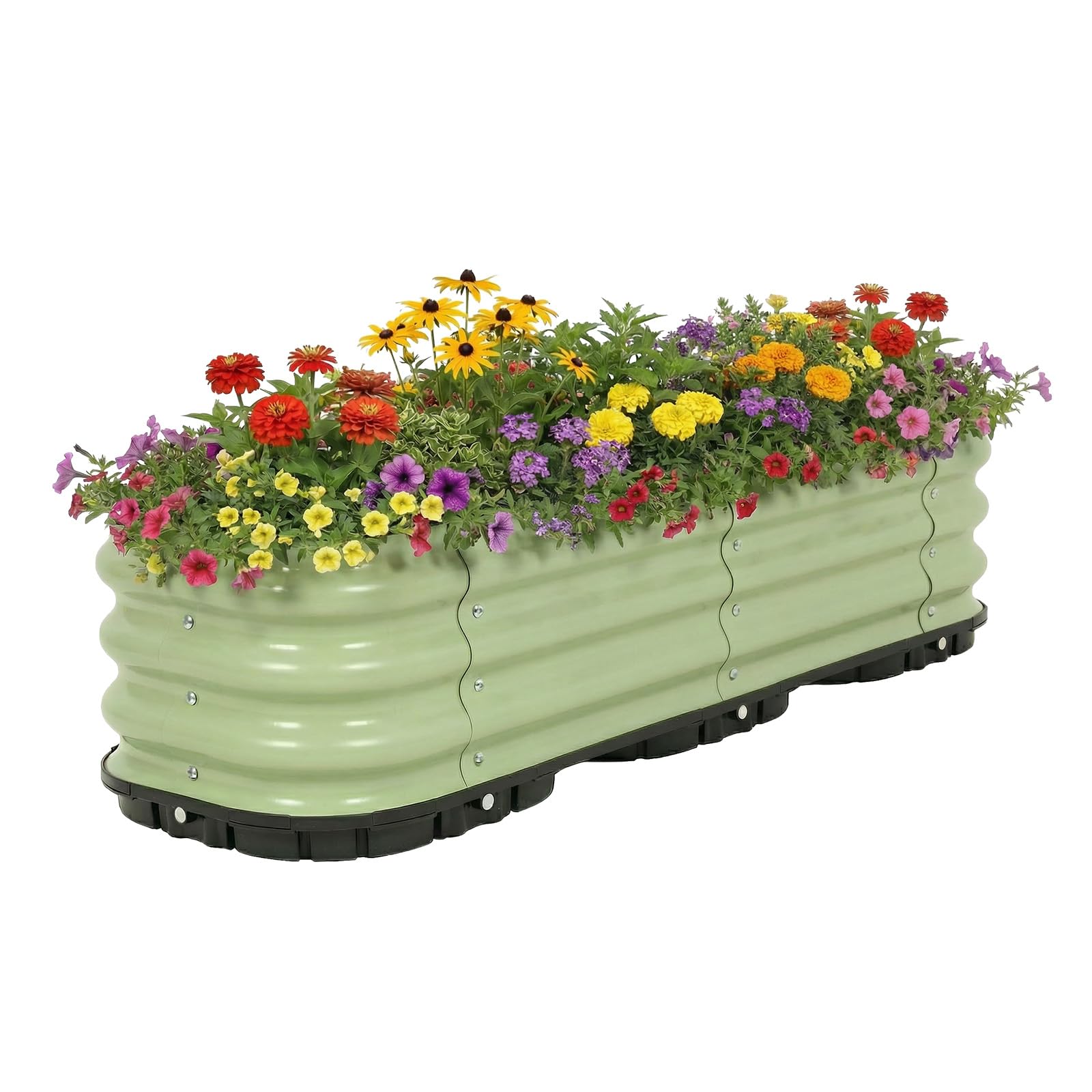 COWVIE Galvanized Raised Garden Bed Kit 120x42x28.5cm, Green