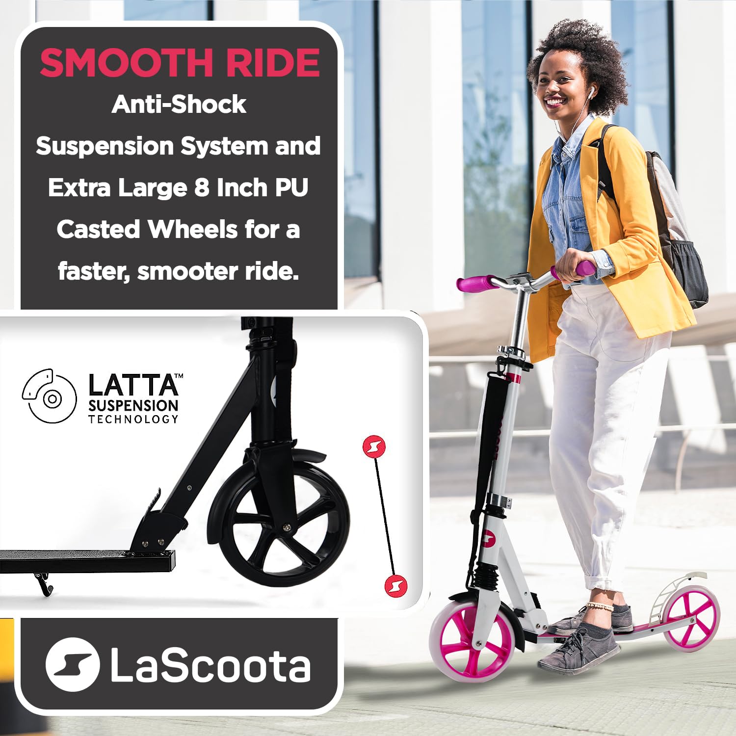 KESSER® Cityroller Scooter 205mm Räder PU Big Wheel - Pro-S Tretroller Mit Doppel Federung, City-Roller Scooter Klappbar Und Höhenverstellbar, Roller Kickscooter Für Erwachsene Und Kinder Bei Online Bestellen - View #8