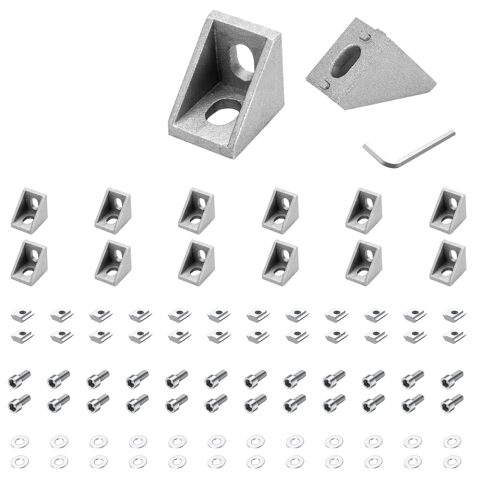 Profilo in Alluminio Angolare 20x20mm 12pz Connettore Angolare 90 Gradi