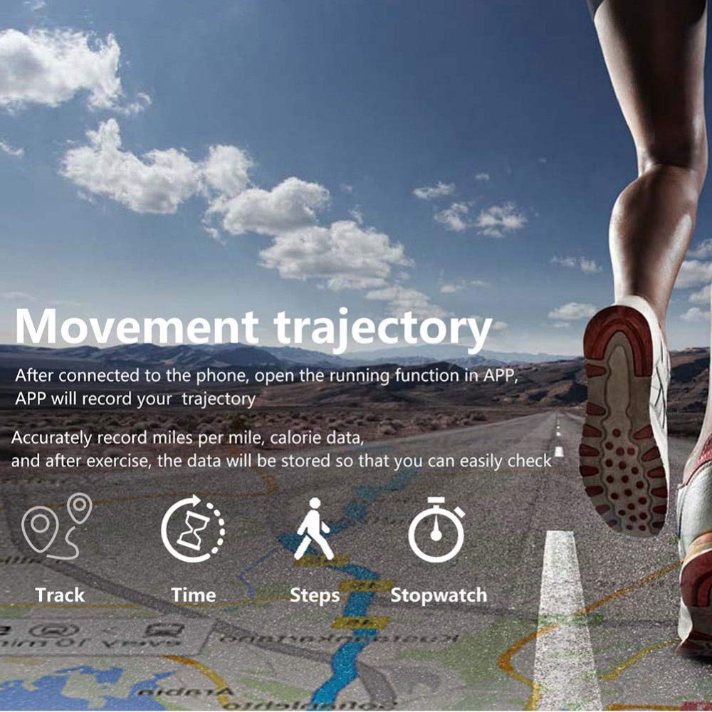KANBUN Inteligentna bransoletka zegarek sportowy zegarek fitness monitor tętna monitor ciśnienia krwi opaska na nadgarstek F4 Smartband (BLUE)