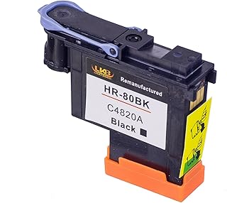Lucky Bridge 1PK HP80 Printhead C4820A with black color Compatible with New Updated Chips fit for HP DesignJet 1050c 1050c Plus 1055C 1055cm 1055cm Plus (1BK)-UK