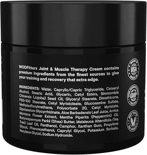 Miniatura 8 de WODFitters Crema muscular - Crema para articulaciones y músculos con glucosamina, árnica, MSM y menta para recuperación después del entrenamiento,