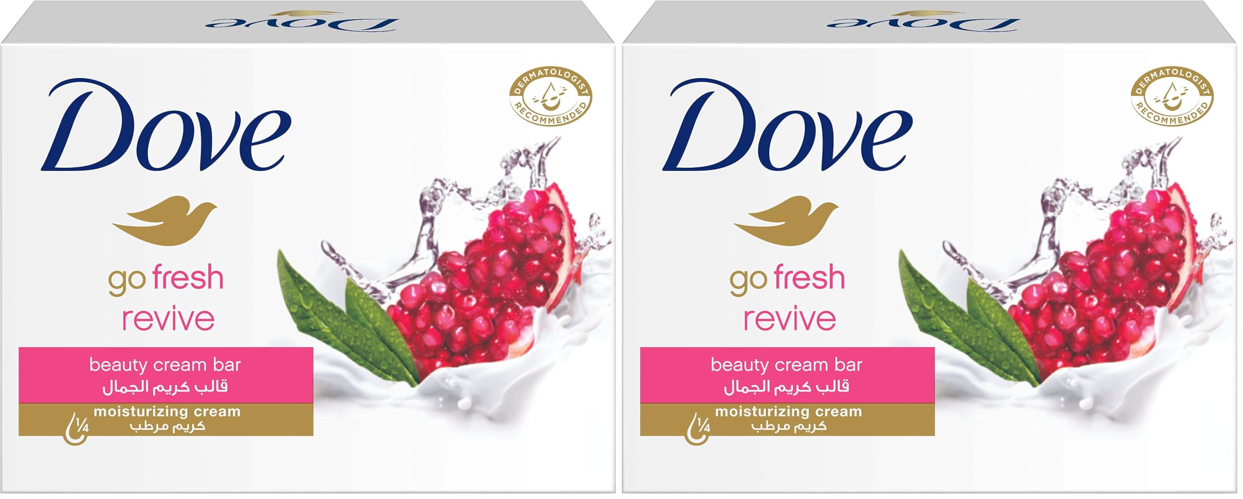 Go Fresh Natural Beauty Cream Bar Soap Revive with Pomegranate, 125g (Pack of 2)