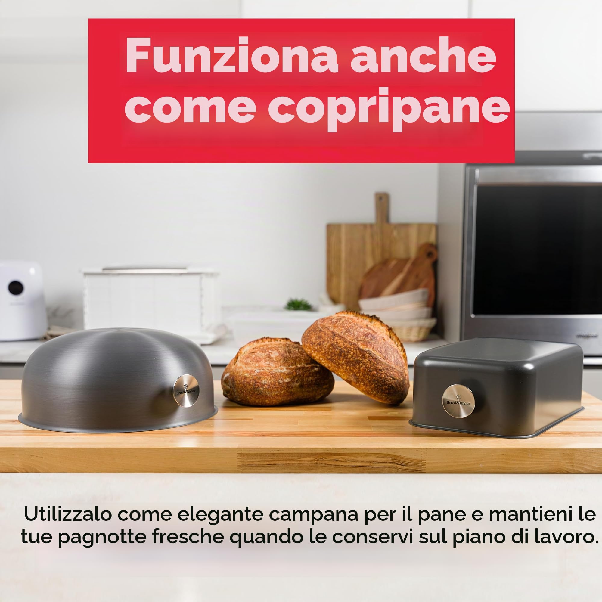 Brod & Taylor Guscio di cottura ultraleggero per pane a lievitazione naturale (Boule) - Non è necessario preriscaldare per crosta croccante e cottura uniforme
