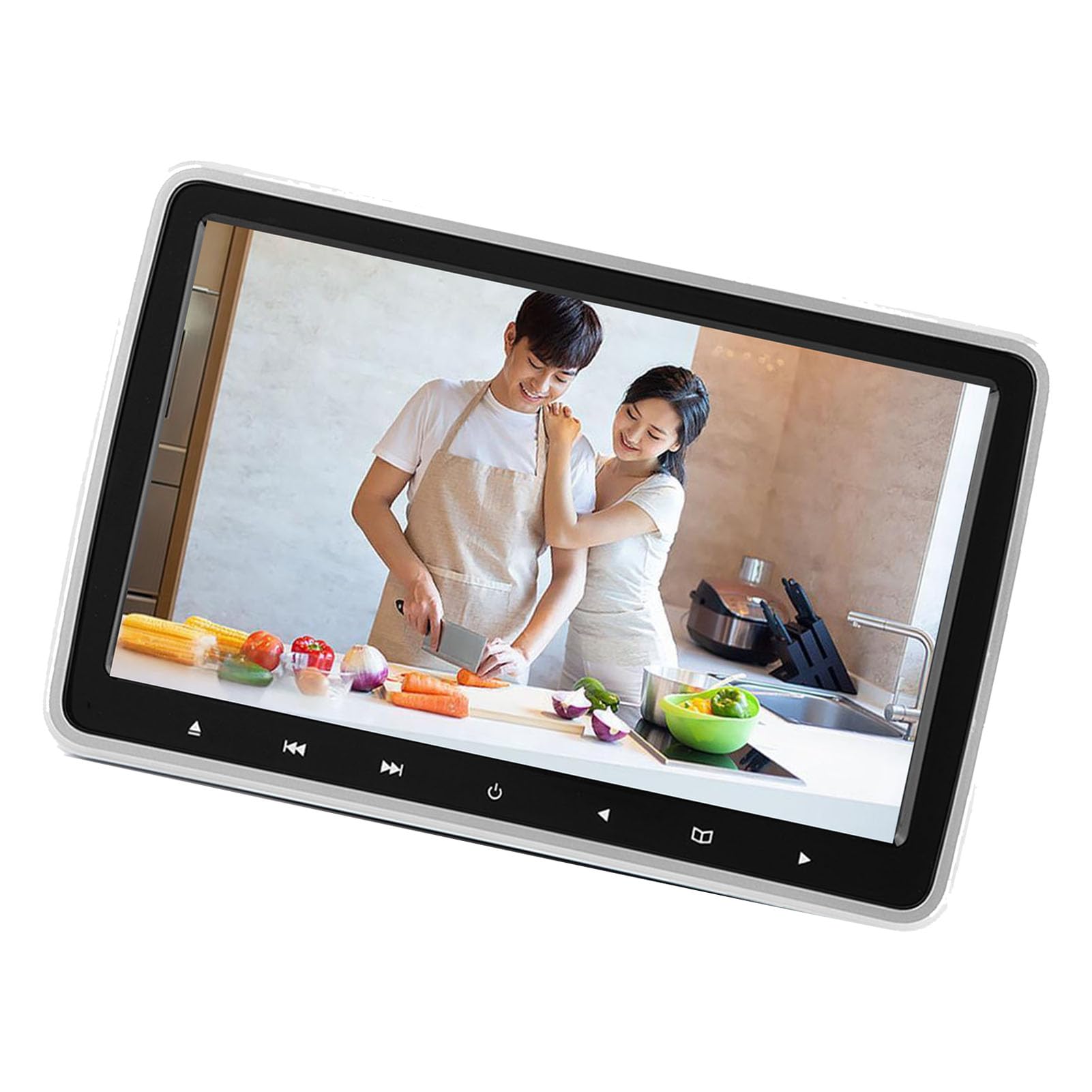 Lettore DVD da 10,1 pollici TFT HD per poggiatesta per auto, monitor portatile con clip, schermo LED con risoluzione RGB 1024 x 600 con caricatore CD, sincronizzazione del