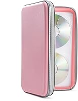 Vista 16 de UENTIP Funda para CD, capacidad para 96 CD, de plástico duro, cartera protectora para CD/DVD, para coche, hogar, viajes (96, negro)