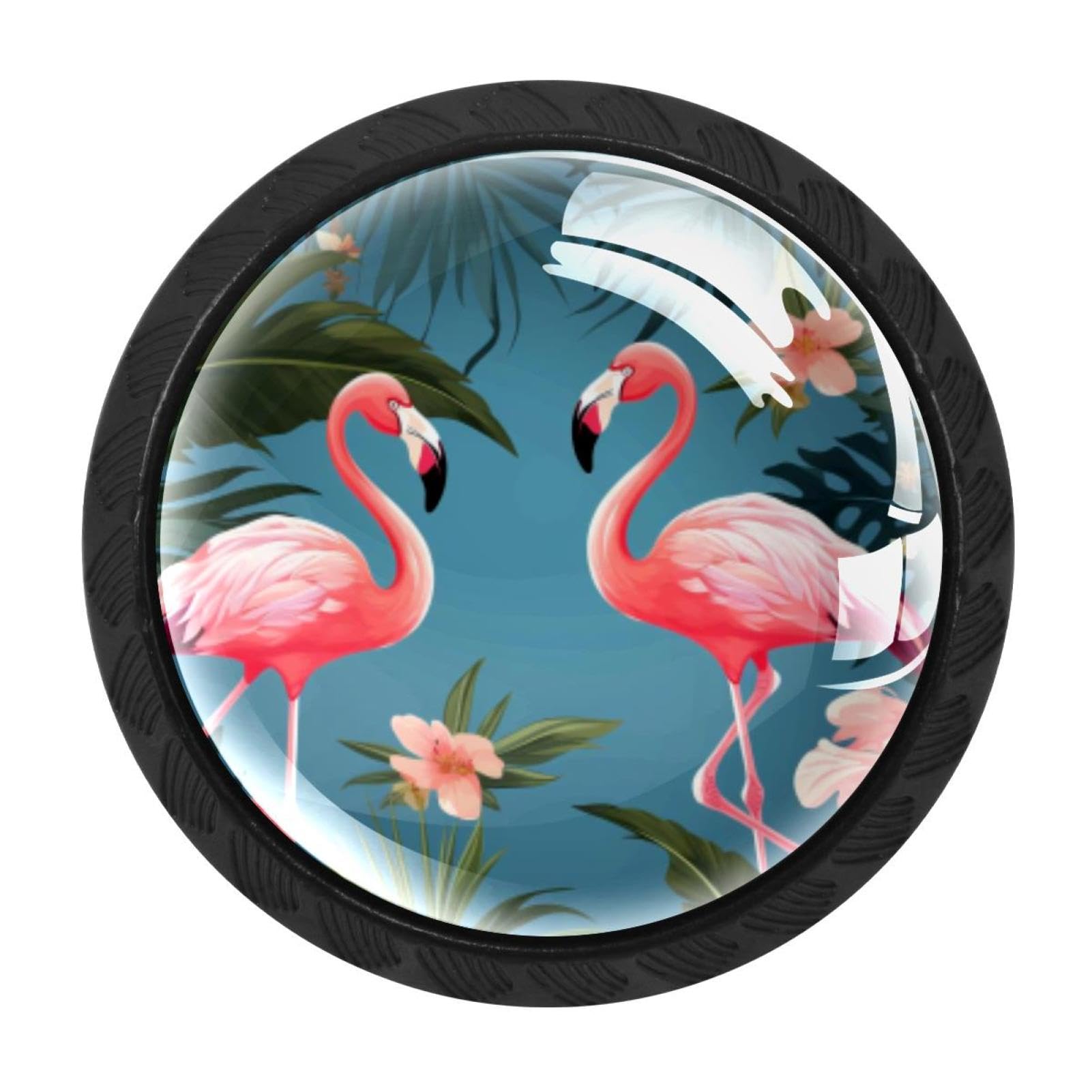 Chenzzzz Multicolored 05 4 Pack Black Flamingo Rainforest Cabinet Pulls Kitchen Cabinet Handles Ideal For Cabinet,Drawer,Cupboard And Wardrobe
