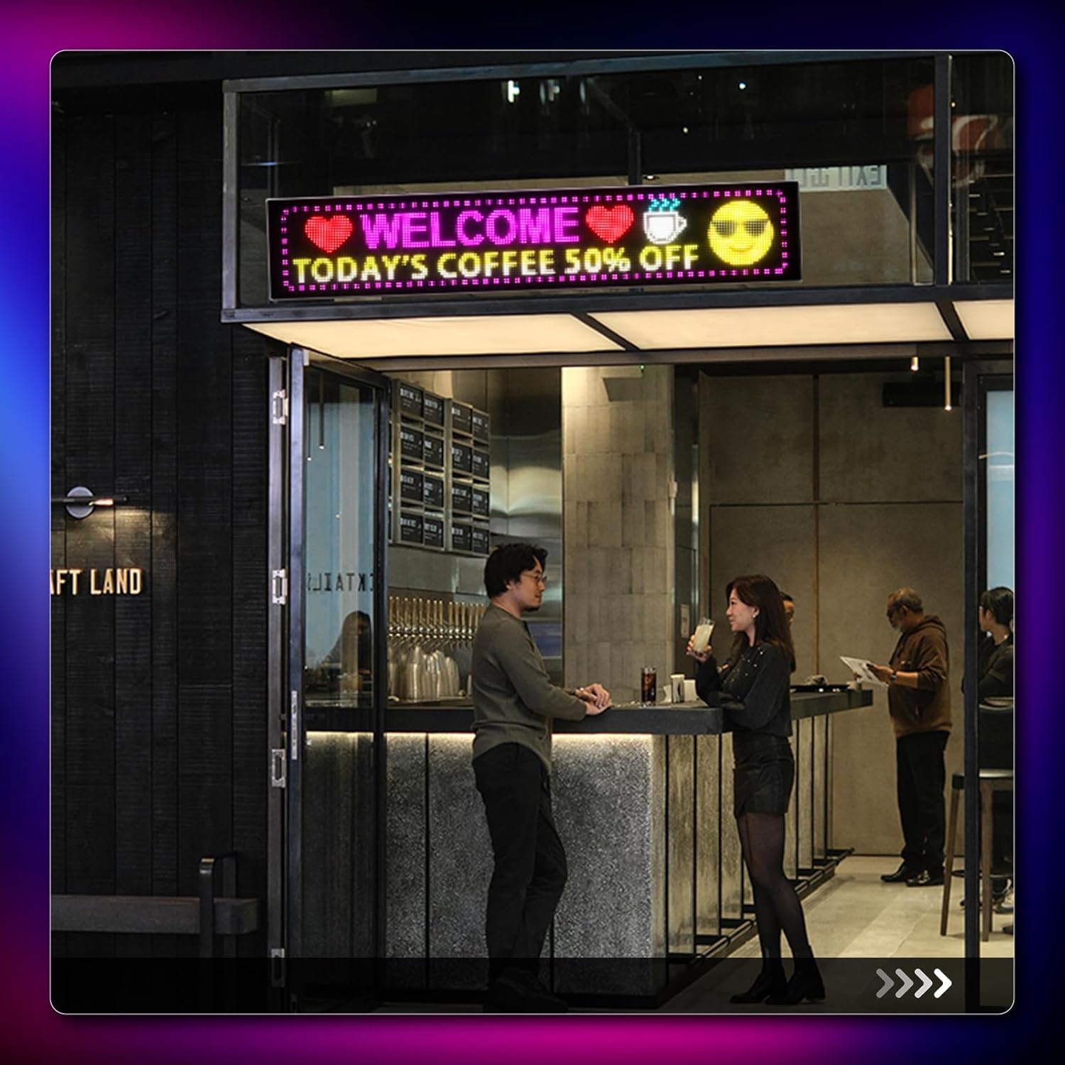 Large Programmable LED Sign, P5 Resolution Indoor Store LED Sign, Bluetooth APP, for Business Retail Shop Window Display (32"x 6") - Image 2