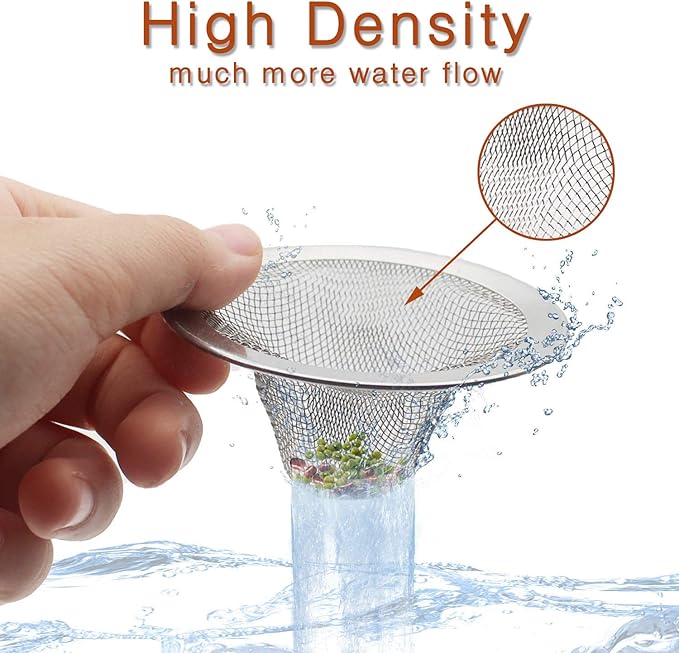 Colador de acero inoxidable para fregadero de cocina, 4 piezas, 7 cm miniatura 8