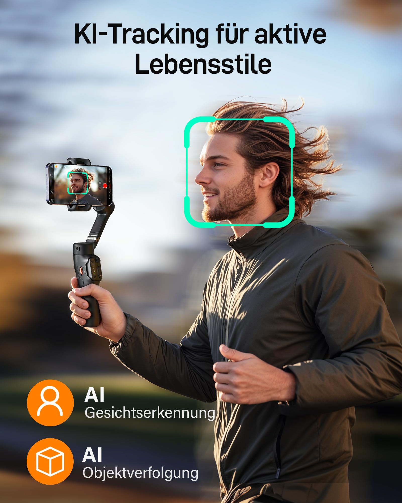 hohem iSteady X3 SE Gimbal Smartphone, 3-Achsen Gimbal Stabilisator, leichtes & faltbares Design mit abnehmbarem Fernbedienung, 11-Stunden-Akku, ideal für Vlogging, Selfies und Reisen