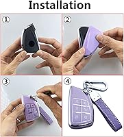 Vista 7 de Funda para Llavero Compatible con Chevy 2021-2023 Suburban Tahoe GMC Yukon Buick Encore Avenir Accesorios Carcasa (Blanco)