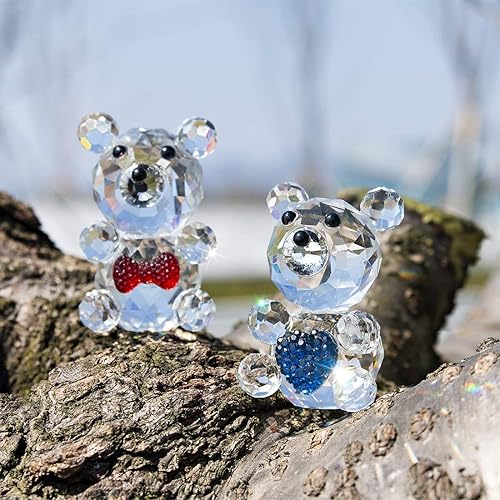 Miniatura 6 de H&D HYALINE & DORA Figuras de cristal hechas a mano para decoración del hogar, regalo de la colección de osos de cristal/perro