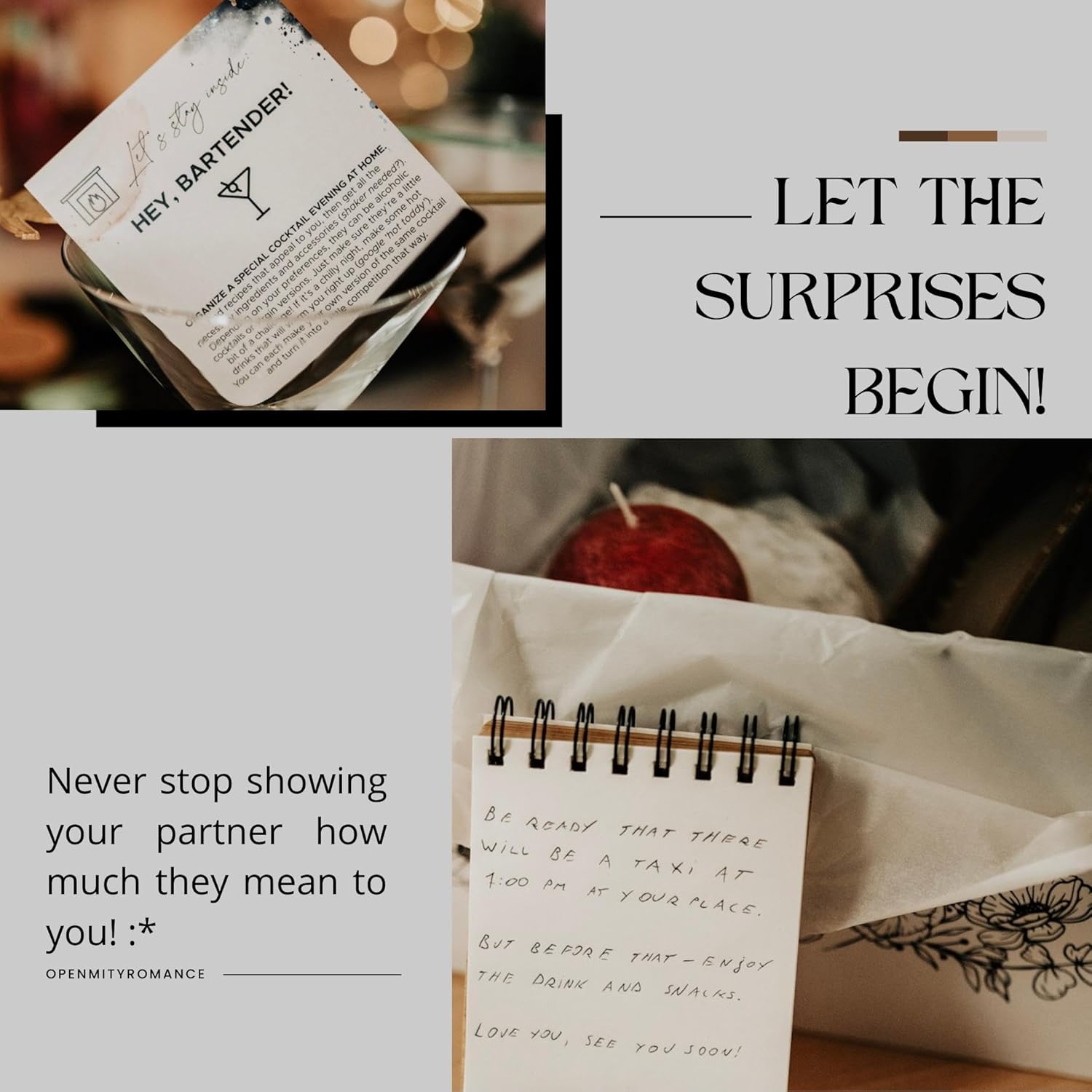 OpenMity Date Ideas – Surprise Date Cards With More Than 50 Unique and Thoughtful Date Night Ideas for Surprising Each Other