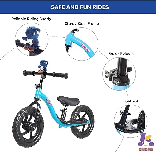 Miniatura 4 de KRIDDO Bicicleta de equilibrio para niños de 2 años, de 24 meses a 5 años de edad, bicicleta interactiva de aprendizaje temprano con equilibrio