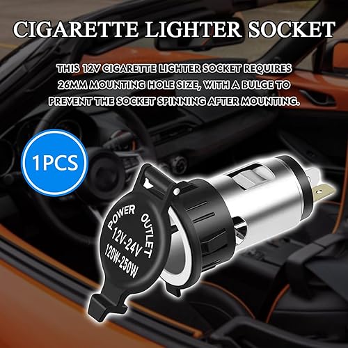 Miniatura 3 de Beypovk Enchufe para encendedor de cigarrillos, adaptador de encendedor de cigarrillos para automóvil con cubierta impermeable y cable de extensión,