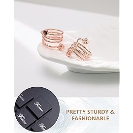 Feraco 2 Pcs Copper Magnetic Rings for Women,99.99% Pure Copper Thumb Magnetic Ring,Adjustable Fingers Ring with Gift Box,Valentine\'s Day Gifts for Women(Rose Gold)