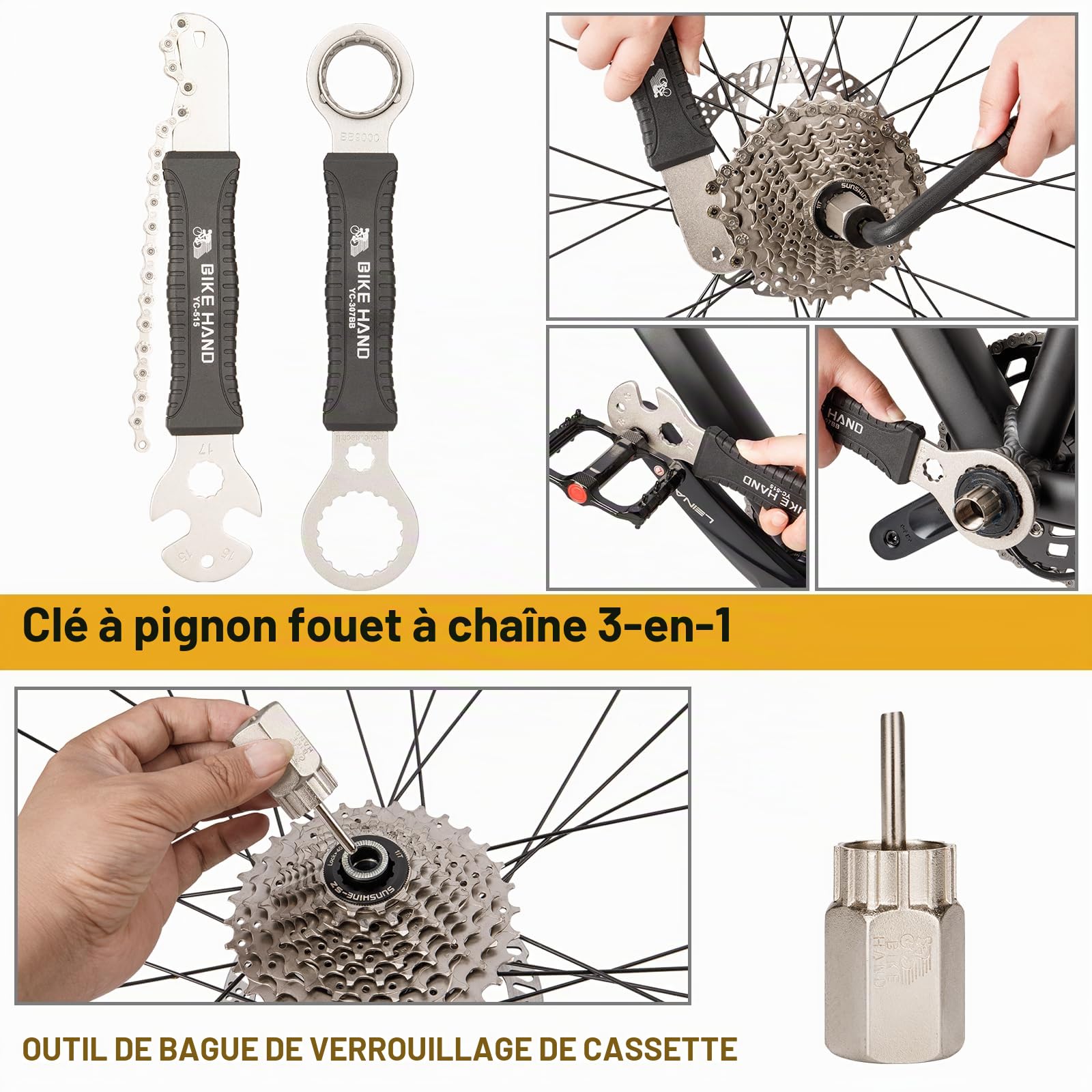 BIKE HAND Boîte à outils pour vélo, Kit complet d'outils pour vélo, Kit de réparation professionnel 22 pièces avec étui de transport, noir