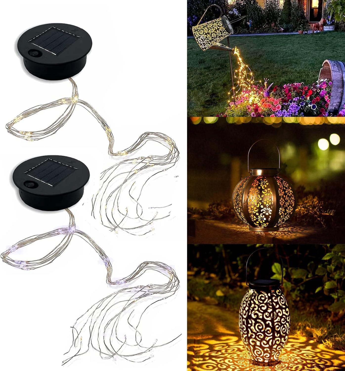 Lot 2 Lampes Solaires De Rechange Pour Arrosoir - Guirlandes Lumineuses Chaud Et Froid Pour Jardin