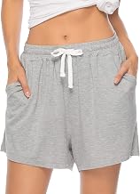 Vlazom Women's Pajama Shorts, Super Soft Pj's Bottoms Stylish Lounge Shorts for Sleep Gym Running with Drawstring Pockets