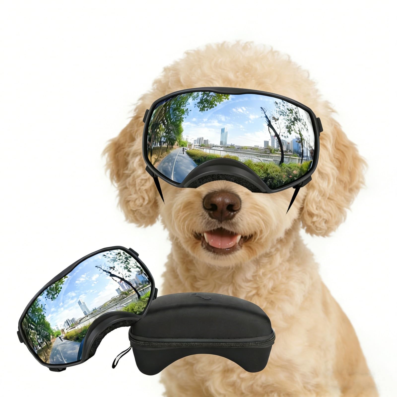 Protection des yeux pour conduite avec lunettes pour chien de grande race