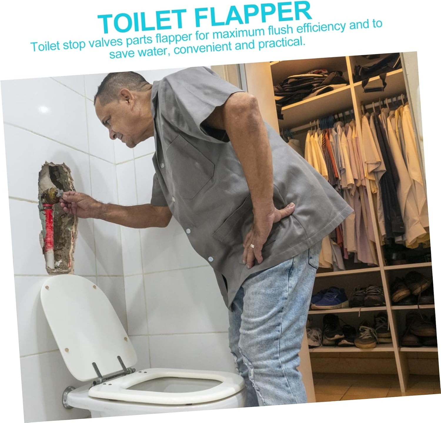 NUOBESTY 2pcs Flapper Replacement Single Row Design for Efficient Water Saving Easy to Install Flapper for Standard Toilet Tanks Bathroom Accessory