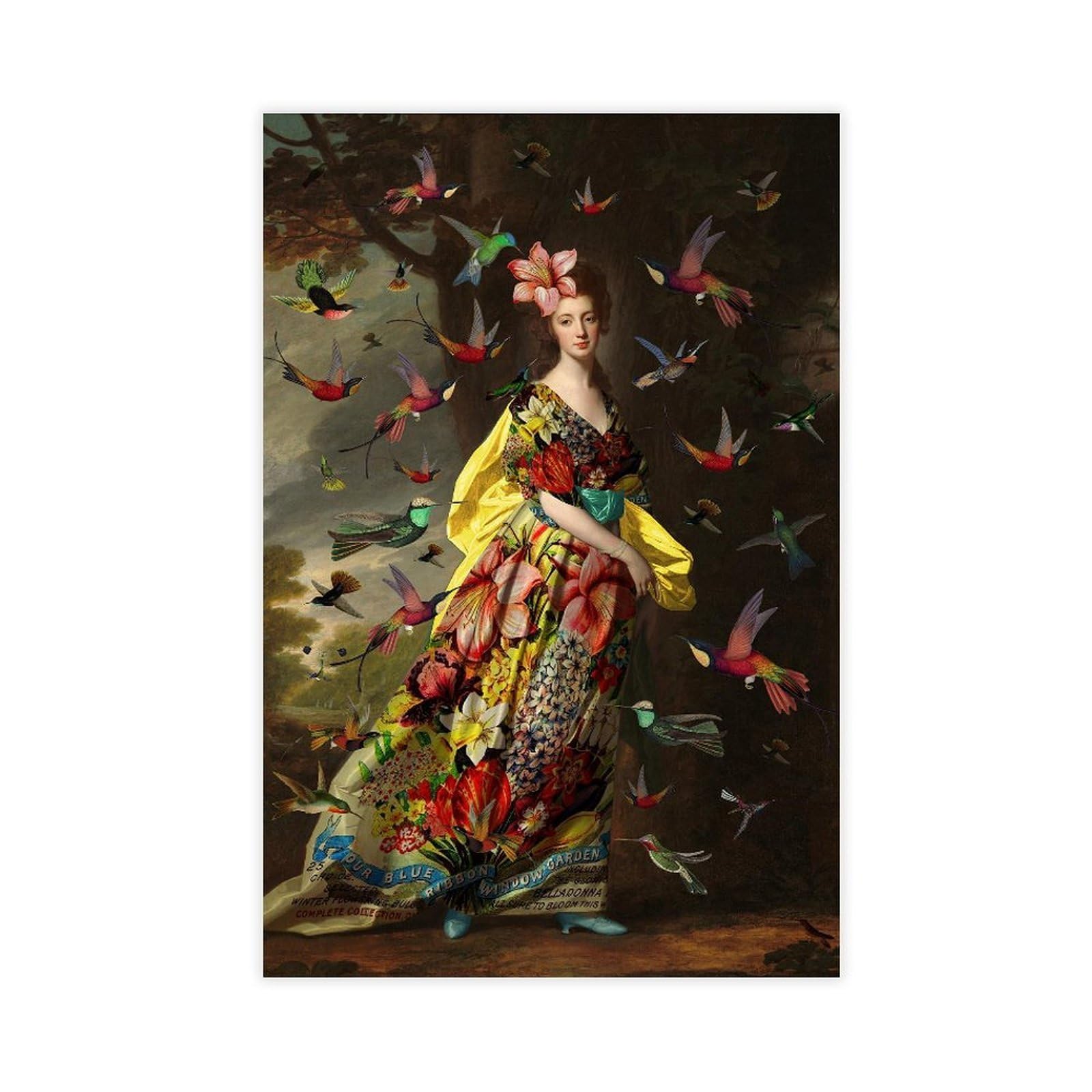 Ywtjax Unframe-Style A Charm Of Hummingbirds Poster Canvas Poster For Dorm Room Decor Gift