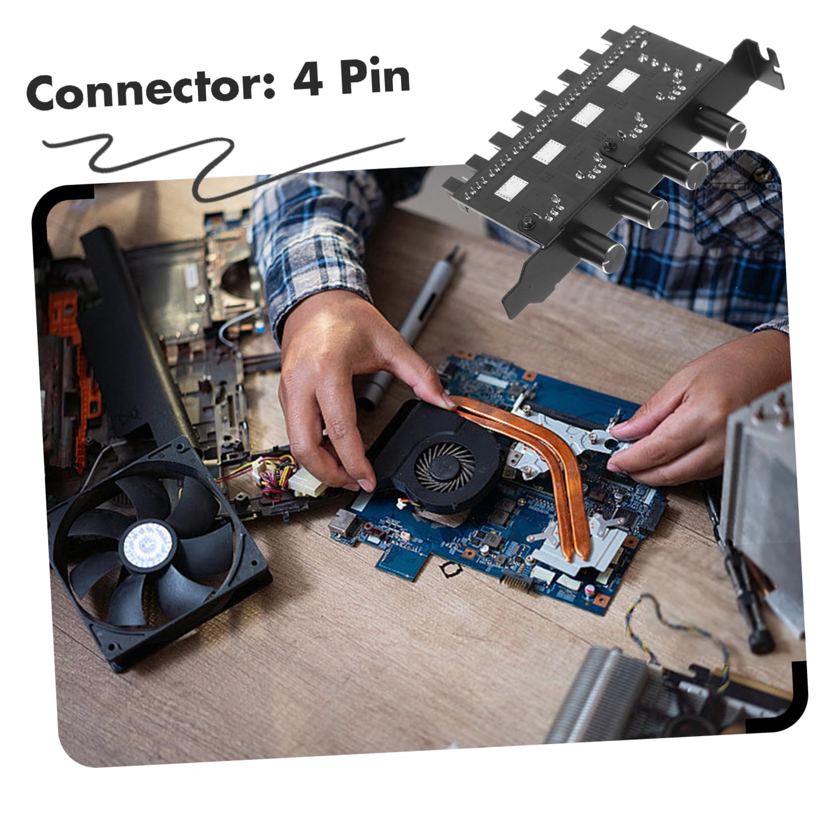 Gatuida 5stücke Fan Hub Pin Pc Lüfterverteilungsadapter Mit Stufenloser Geschwindigkeitsregelung Einfache Installation Und Präzise Luftstromkontrolle Für Optimale Kühlung Im Pc