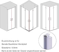 KOOBON Mágneses Zuhanykabin Tömítés 2db 100cm Üvegajtóhoz 6-8mm - 100cm Gerade für 6mm/ 7mm/ 8mm, 2 Sets (4 Pieces) 3