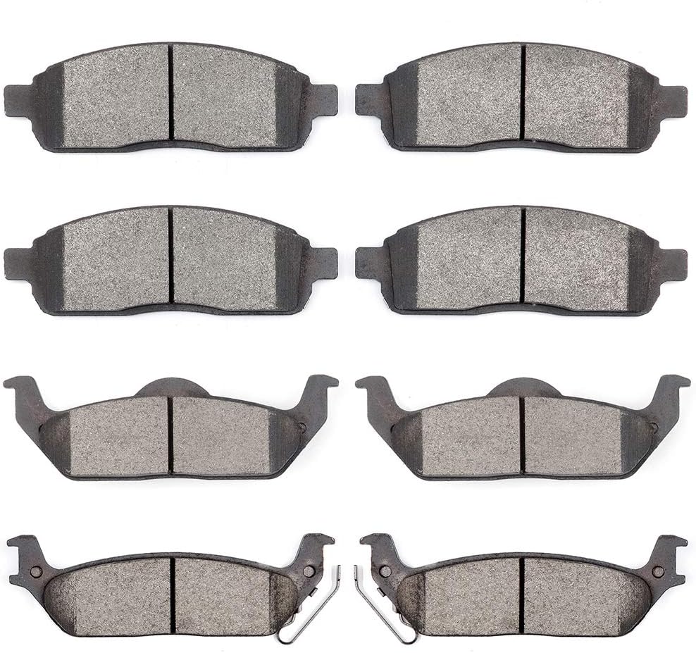 INEEDUP Disc Brake Pads Set Front & Rear For Ford For F-150 2004-2009 For Lincoln Mark LT 2006-2008 D1083 D1012(8PCS)
