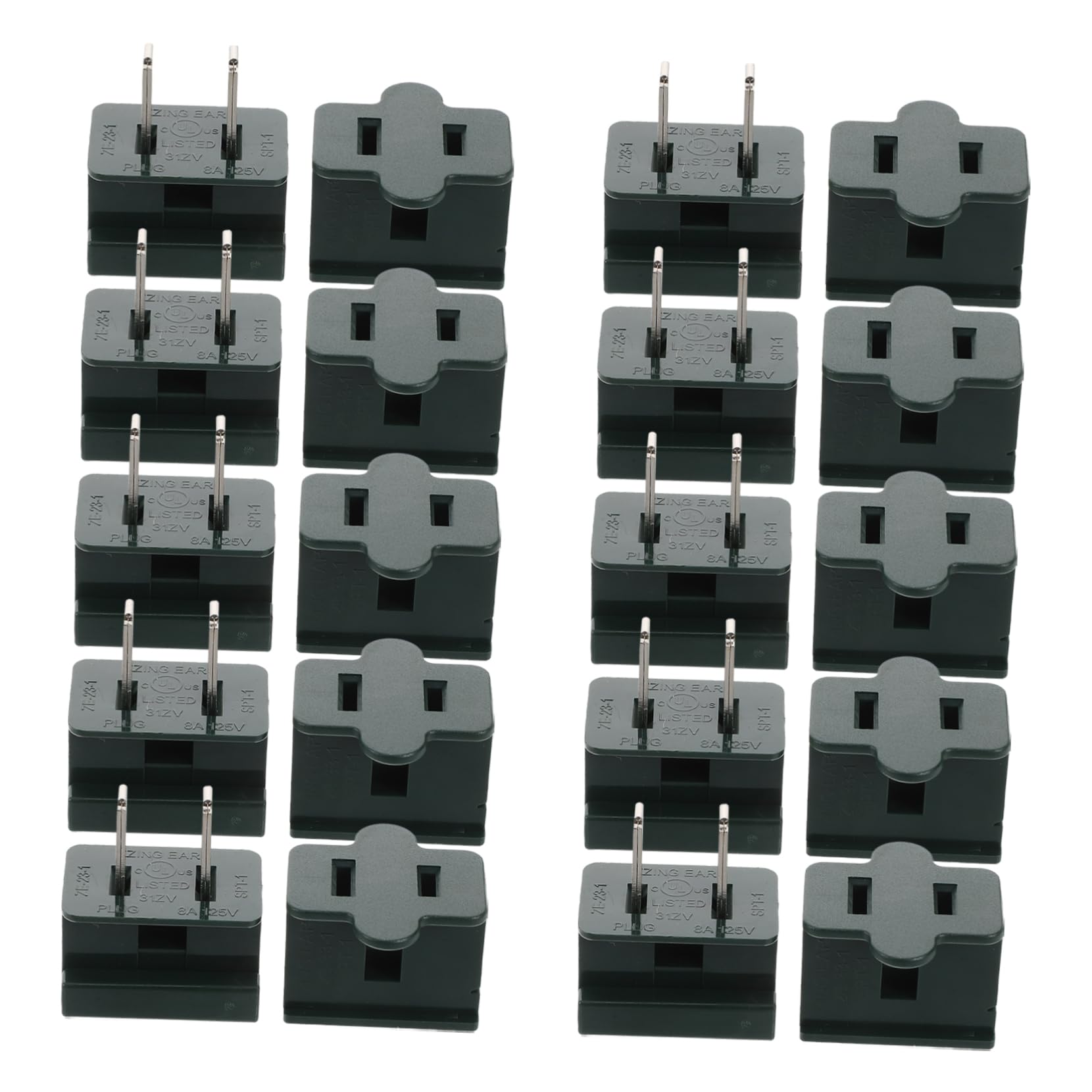 Conectores de enchufe macho y hembra Uonlytech para luces de Navidad paquete de 20 piezas 8