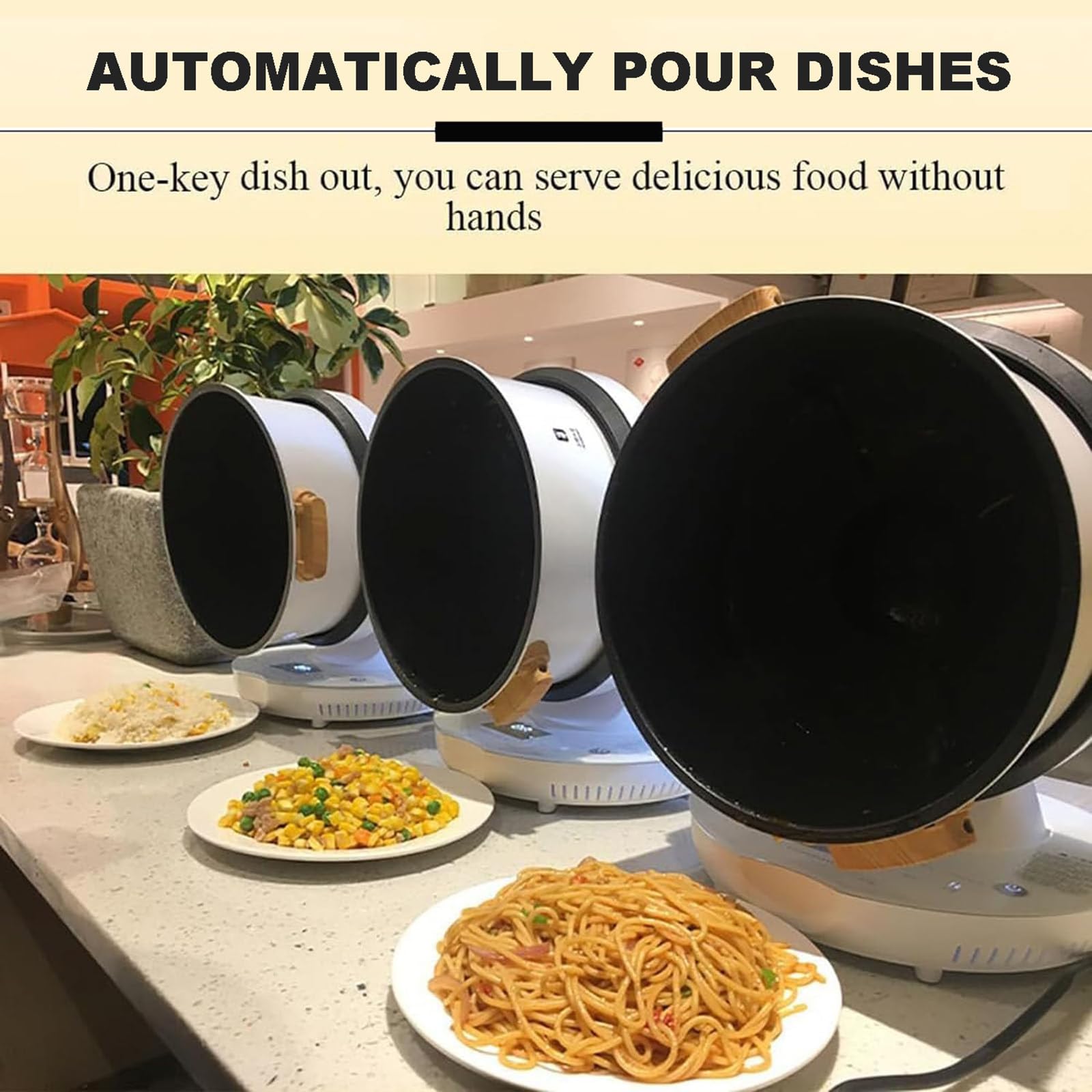 Robot Culinaire Automatique, Cuiseur À Riz Commercial, avec Réglage du Pot À 3 Vitesses, Robot De Cuisson du Riz Sauté - Cuisson À La Chaleur 2000 W - Contrôle par Écran Tactile (8L)